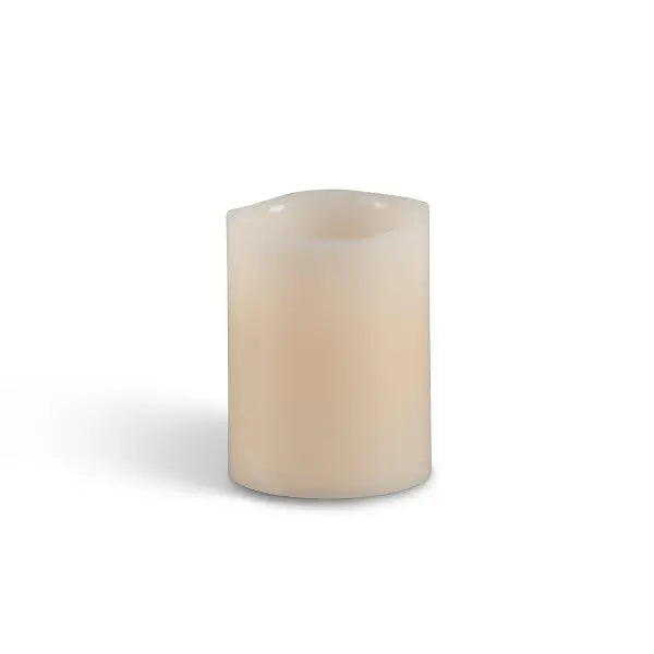 3" x 4" Faux Wax LED Soft Flicker Candle - Battery Powered - Set of 3