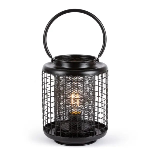 7.7" Modern Mesh Caged Lantern - Battery Powered