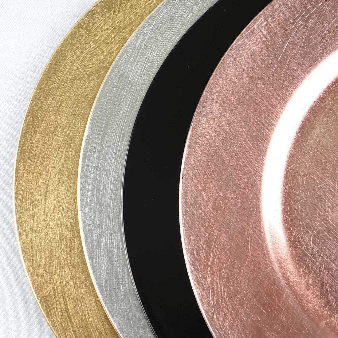 13" Metallic Round Acrylic Charger | 6 Pack