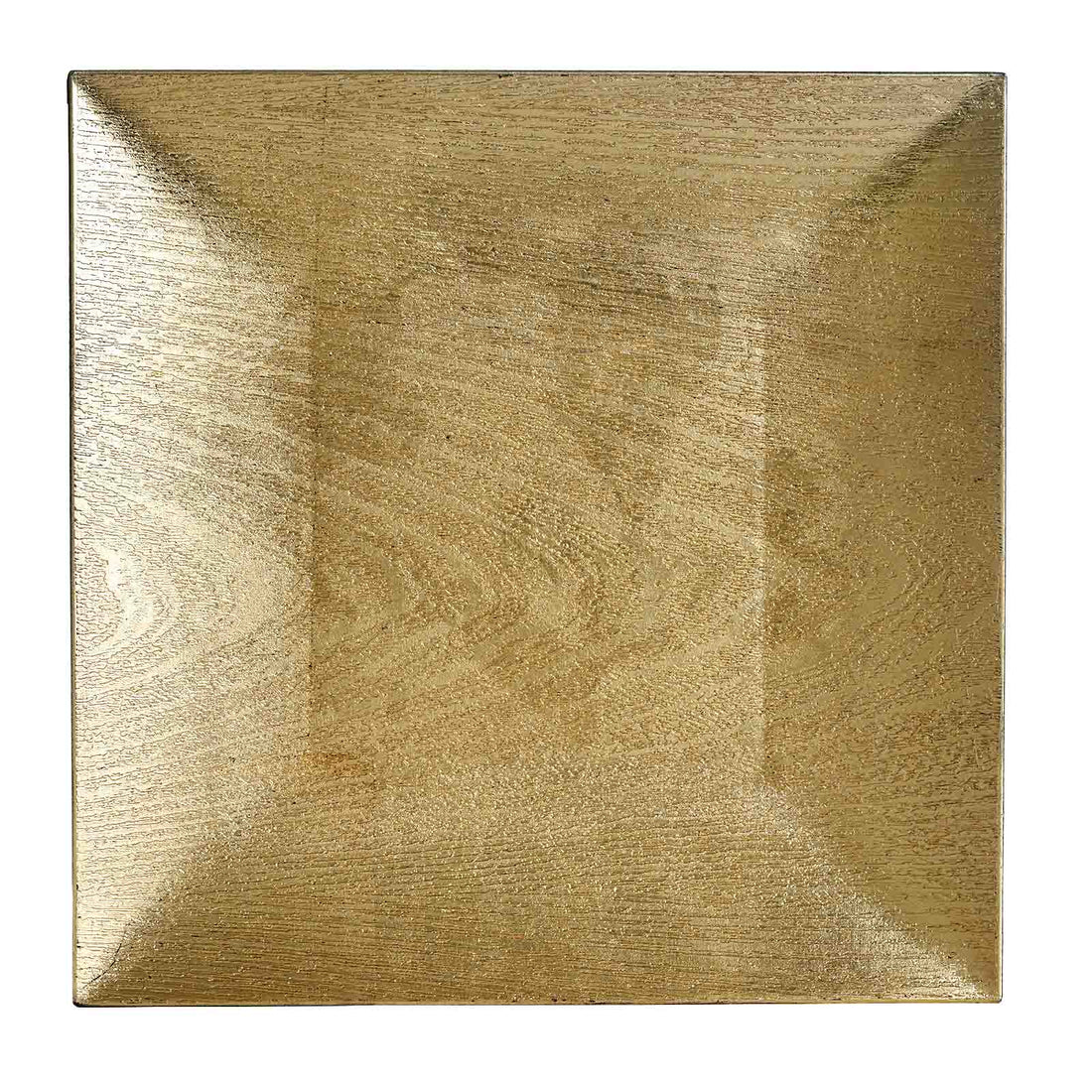 12" Gold Square Wood Grain Acrylic Charger | 6 Pack