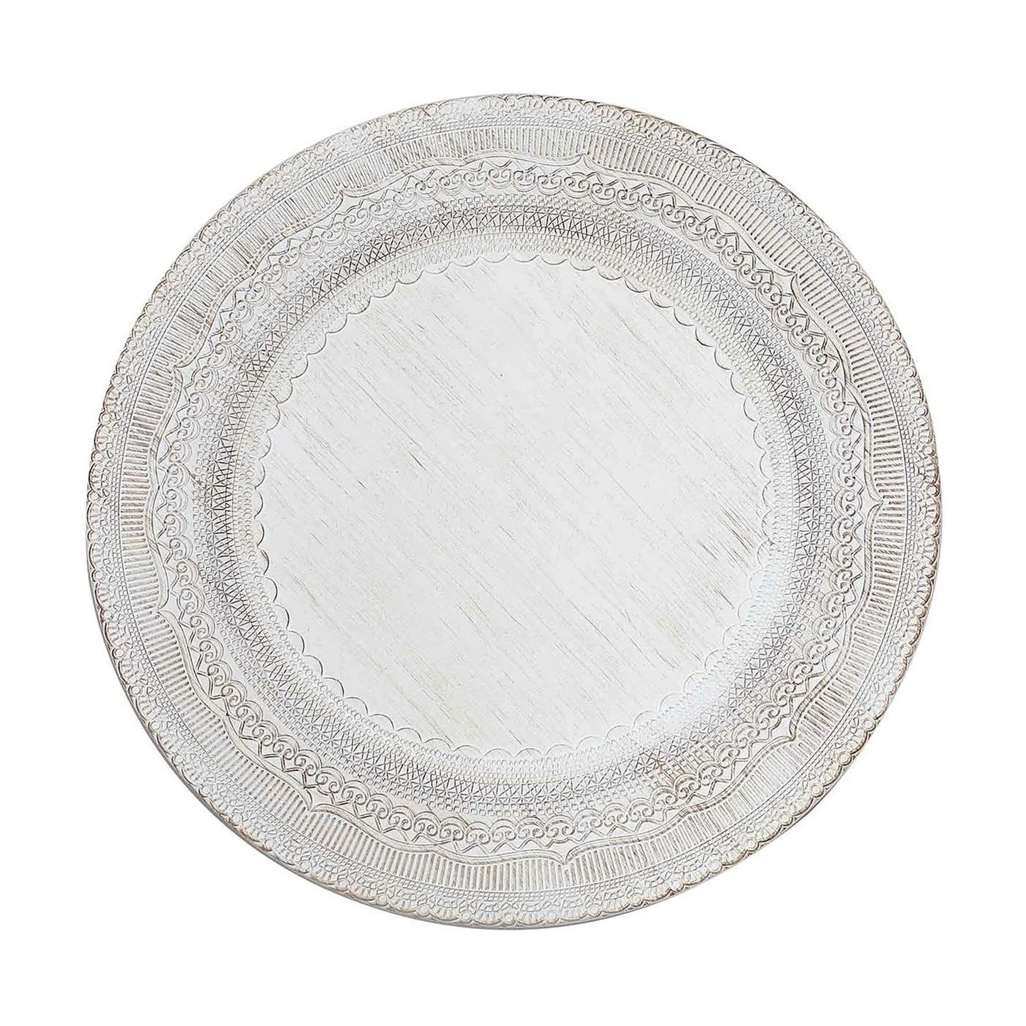 13" Rustic Lace Acrylic Chargers | 6 Pack