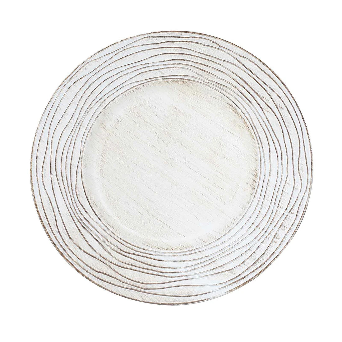 13" Rustic Botanic Wood Texture Chargers | 6 Pack