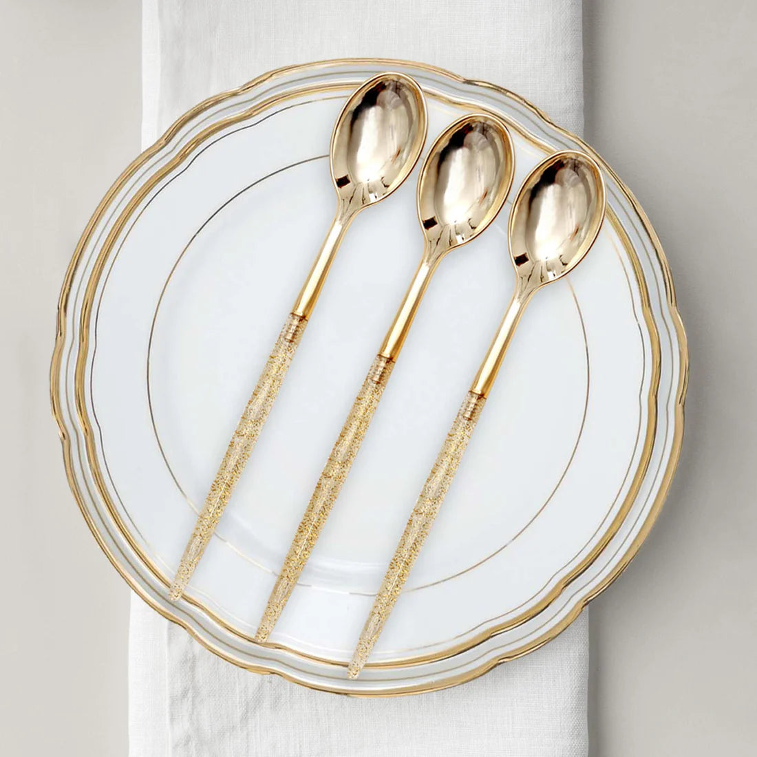 24 Pc Gold Glittered Cutlery