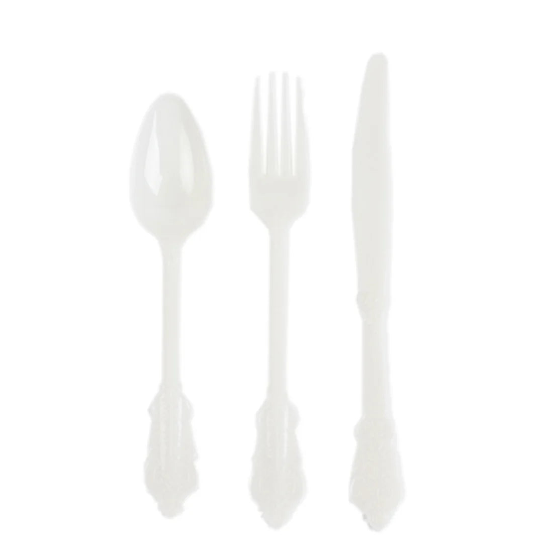 72 Pc Clear Baroque Cutlery Set Heavy Duty