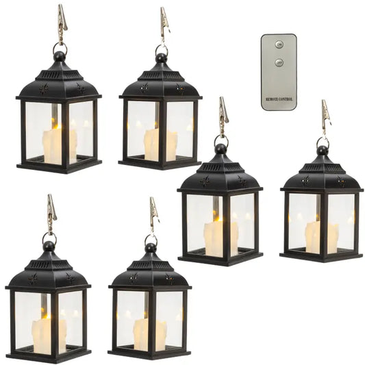 5" LED Candle Lanterns - Set of 6 w/ Remote