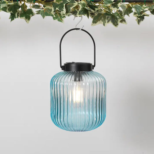 7.7" Midtown Glass Lantern - Solar Powered