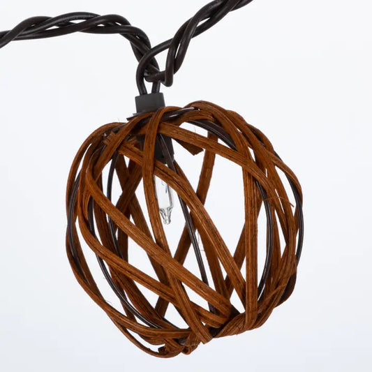 Rattan Round String Lights - 6ft