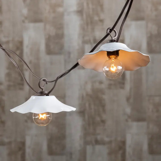 Metal Flower Shade String Lights - 12ft