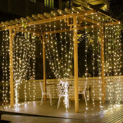 9.8" 300 LED String Light Curtain - with Remote