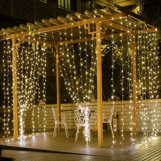 9.8" 300 LED String Light Curtain - with Remote
