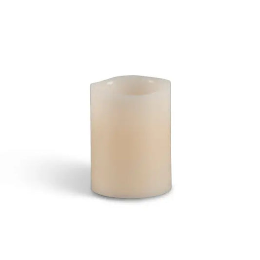 3" x 4" Faux Wax LED Soft Flicker Candle - Battery Powered - Set of 3
