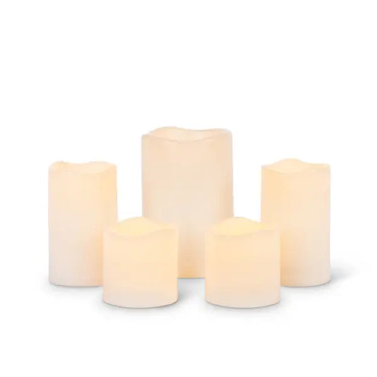 Wavy Edge LED Soft Flicker Candles - Variation Set of 5