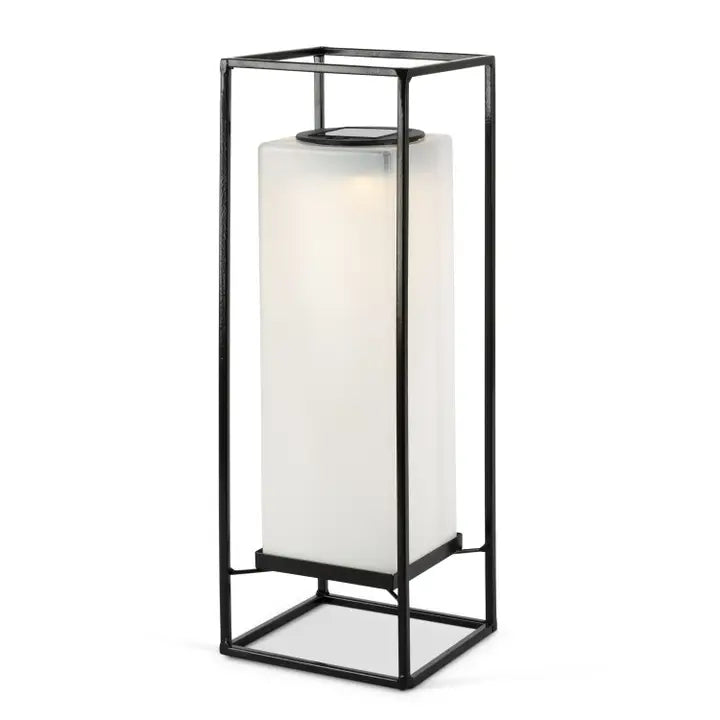 14.6" Square Metal Lantern - Solar Powered