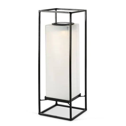 14.6" Square Metal Lantern - Solar Powered