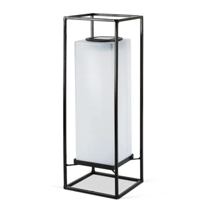 14.6" Square Metal Lantern - Solar Powered