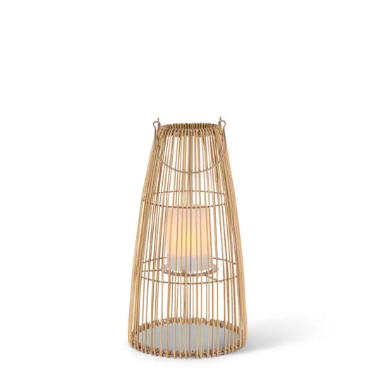 15" Rattan Lantern - Solar Powered