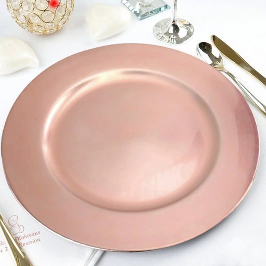 13" Metallic Round Acrylic Charger | 6 Pack