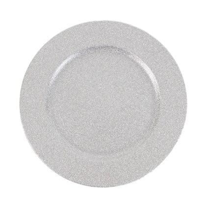 13" Glitter Round Acrylic Charger | 6 Pack