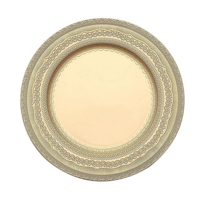 13" Rustic Lace Acrylic Chargers | 6 Pack