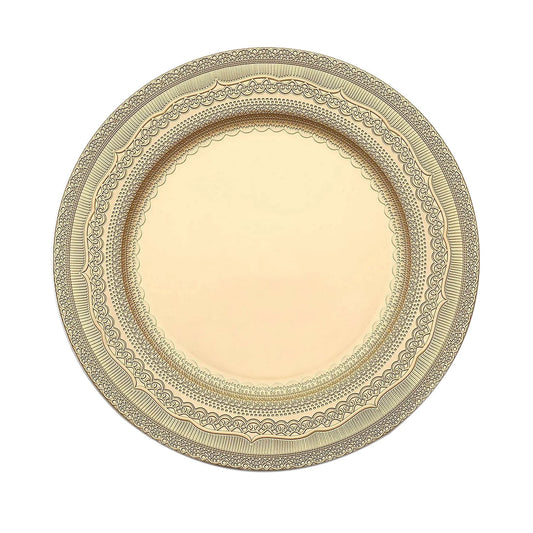 13" Rustic Lace Acrylic Chargers | 6 Pack
