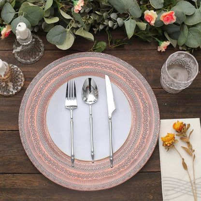 13" Rustic Lace Acrylic Chargers | 6 Pack