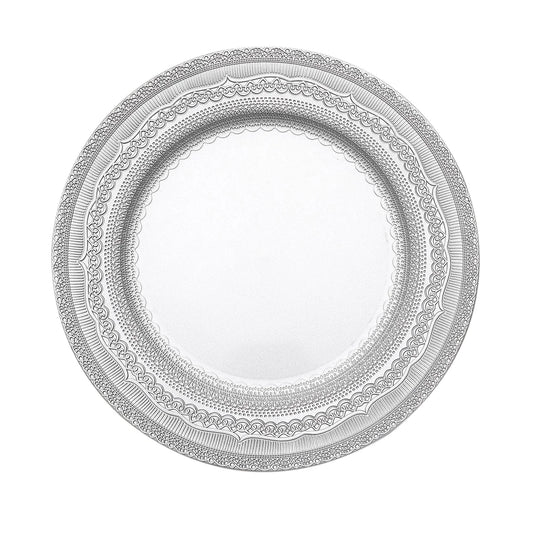 13" Rustic Lace Acrylic Chargers | 6 Pack