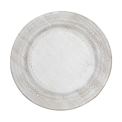13" Rustic Lace Acrylic Chargers | 6 Pack