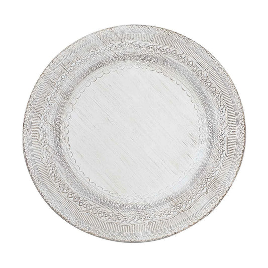 13" Rustic Lace Acrylic Chargers | 6 Pack