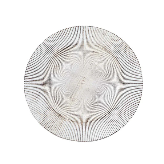 13" Rustic Sunshine Wood Texture Chargers | 6 Pack