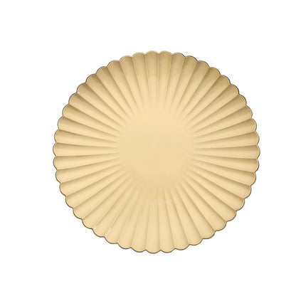 13"Scalloped Shell Plastic Chargers | 6 Pack