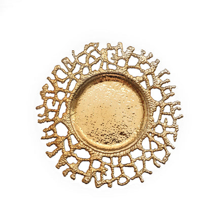13" Gold Branch Filigree Openwork Acrylic Chargers | 6 Pack