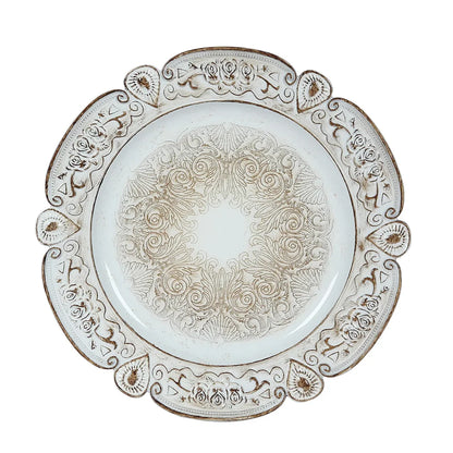 13" Rustic Wood Floral Acrylic Chargers | 6 Pack