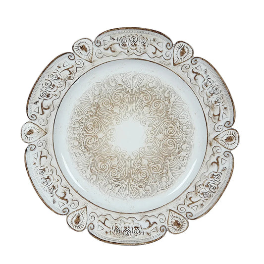 13" Rustic Wood Floral Acrylic Chargers | 6 Pack