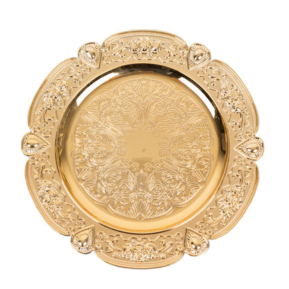 13" Fine Metallic Floral Acrylic Chargers | 6 Pack
