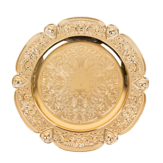 13" Fine Metallic Floral Acrylic Chargers | 6 Pack