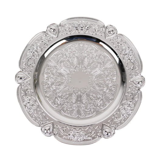 13" Fine Metallic Floral Acrylic Chargers | 6 Pack