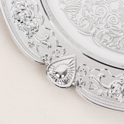 13" Fine Metallic Floral Acrylic Chargers | 6 Pack