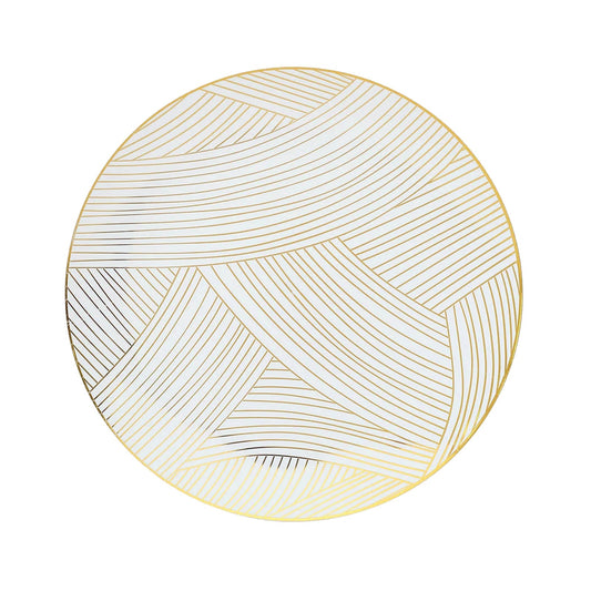 Wave Stroke Gold Rimmed Plates | Value Packs