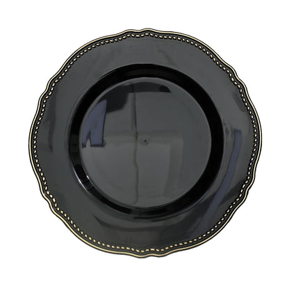 Soft Scalloped Rim with Gold Beads Plates | Value Packs