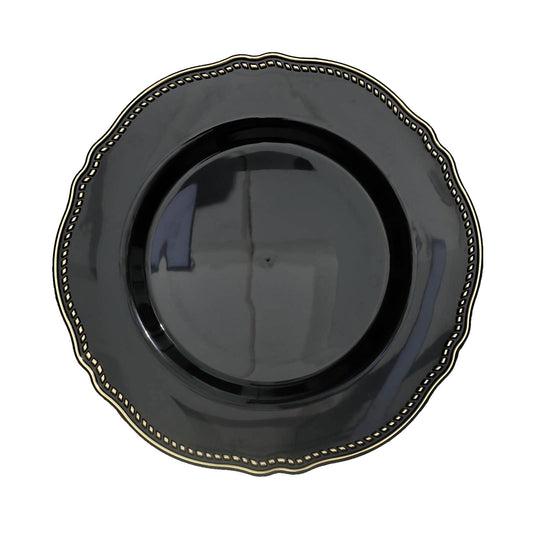 Soft Scalloped Rim with Gold Beads Plates | Value Packs