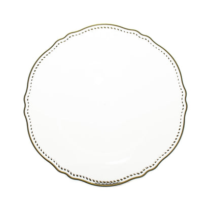 Soft Scalloped Rim with Gold Beads Plates | Value Packs