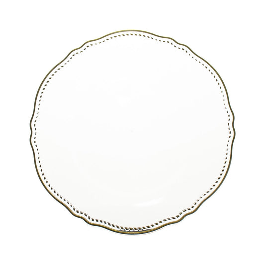 Soft Scalloped Rim with Gold Beads Plates | Value Packs