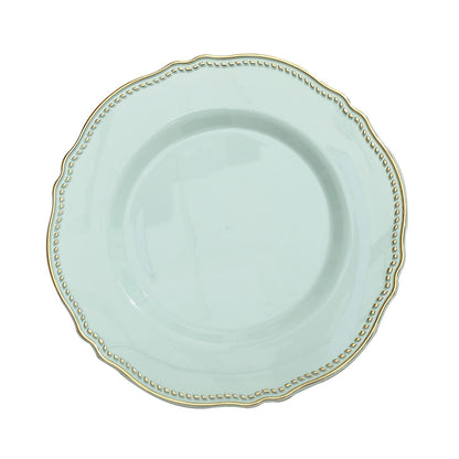 Soft Scalloped Rim with Gold Beads Plates | Value Packs