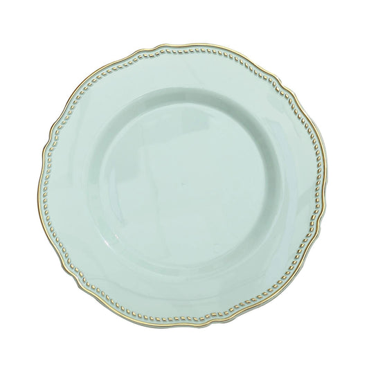 Soft Scalloped Rim with Gold Beads Plates | Value Packs