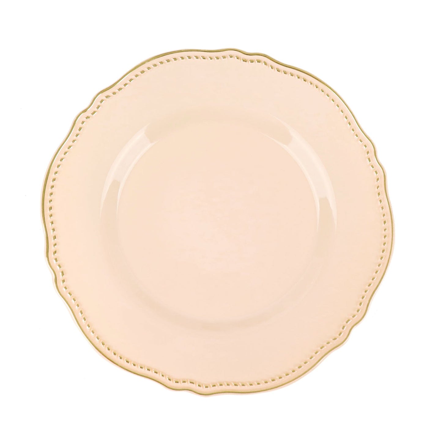 Soft Scalloped Rim with Gold Beads Plates | Value Packs