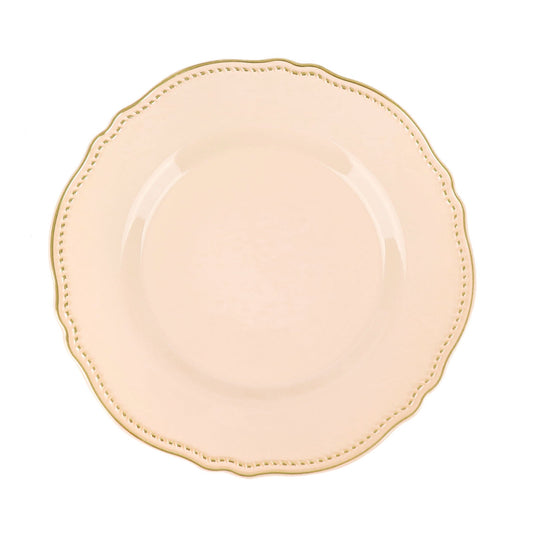 Soft Scalloped Rim with Gold Beads Plates | Value Packs