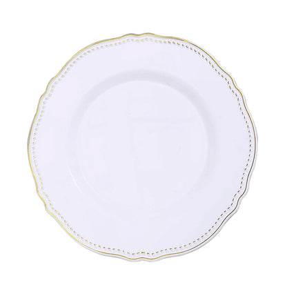 Soft Scalloped Rim with Gold Beads Plates | Value Packs