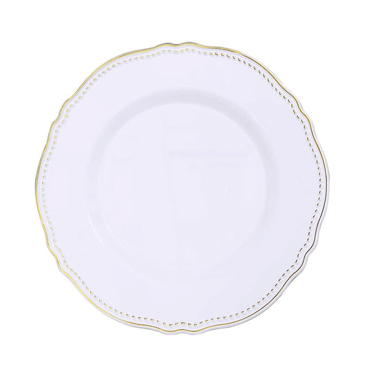 Soft Scalloped Rim with Gold Beads Plates | Value Packs