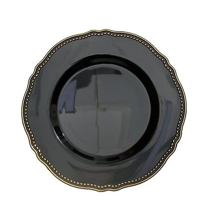 Soft Scalloped Rim with Gold Beads Plates | Value Packs