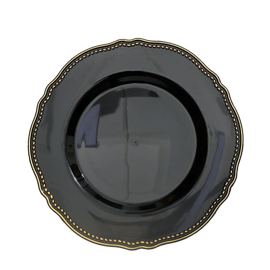 Soft Scalloped Rim with Gold Beads Plates | Value Packs